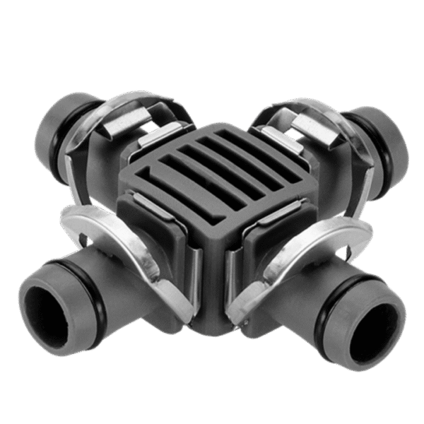 კონექტორი წვეთოვნის ოთხიანი GARDENA 4-WAY COUPLING 13MM 1/2"